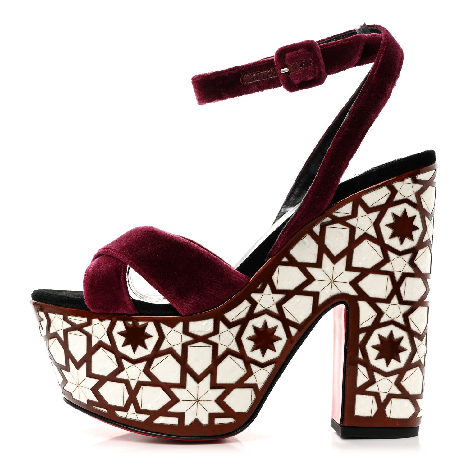 Christian Louboutin Velvet Super Yaz Pearl 160 Sandals 40 Galata Black 1 of 8