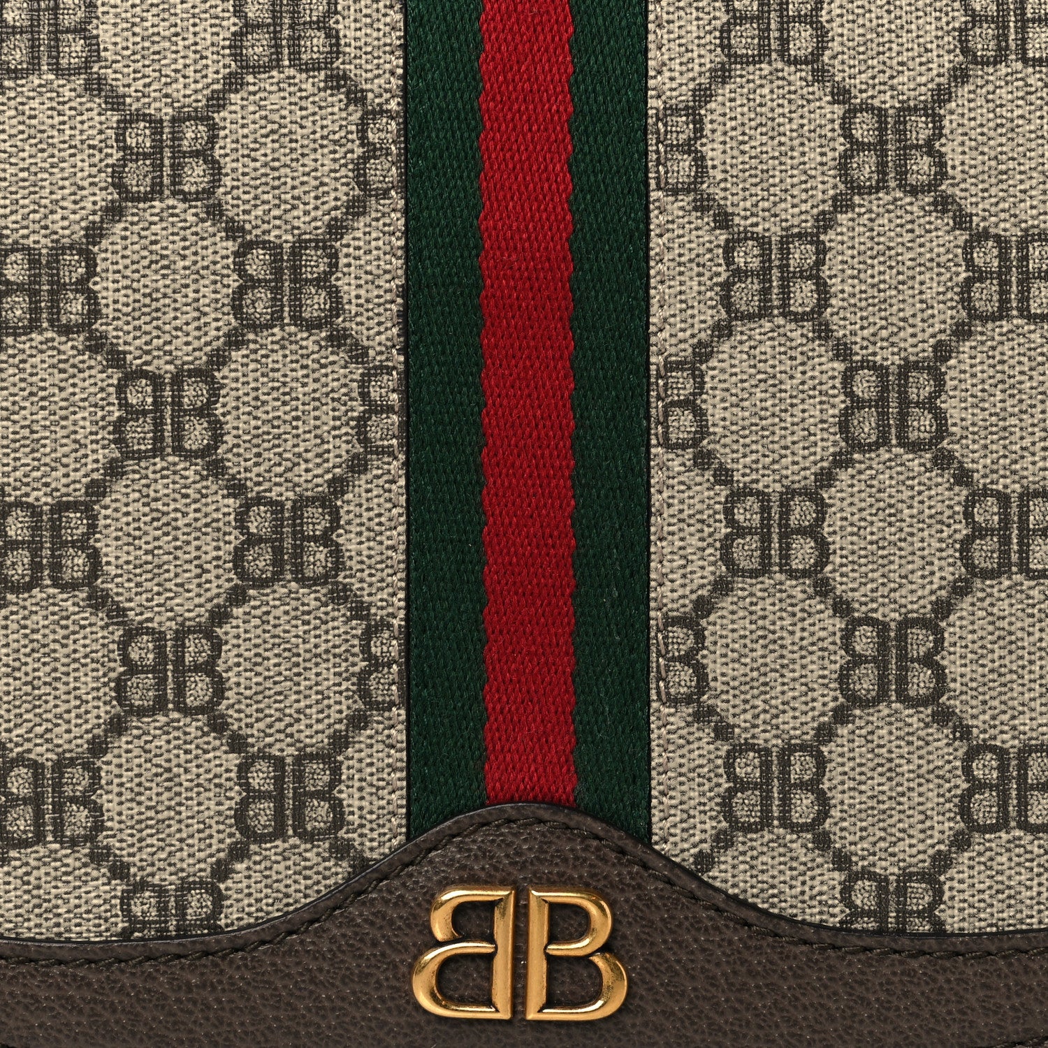 Gucci X BALENCIAGA BB Supreme Monogram Web Small Ophidia Shoulder Bag Beige New Acero 7 of 10