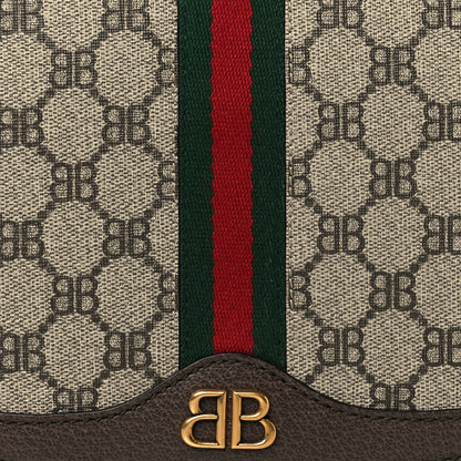 Gucci X BALENCIAGA BB Supreme Monogram Web Small Ophidia Shoulder Bag Beige New Acero 7 of 10