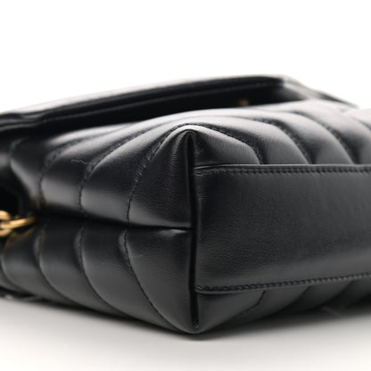 Saint Laurent Calfskin Y Quilted Monogram Toy Loulou Crossbody Bag Black 10 of 14