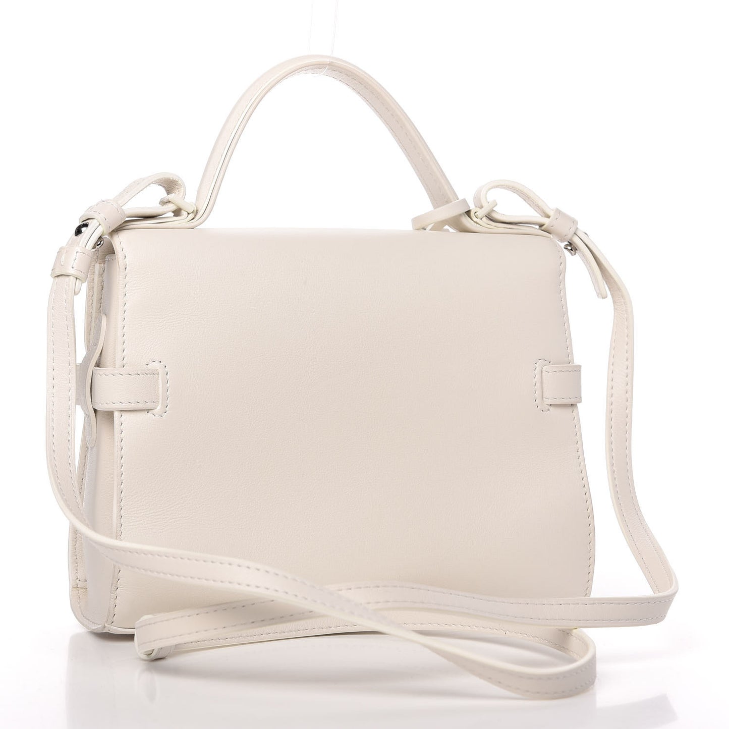 Calfskin Embossed Mini Tempete Satchel White
