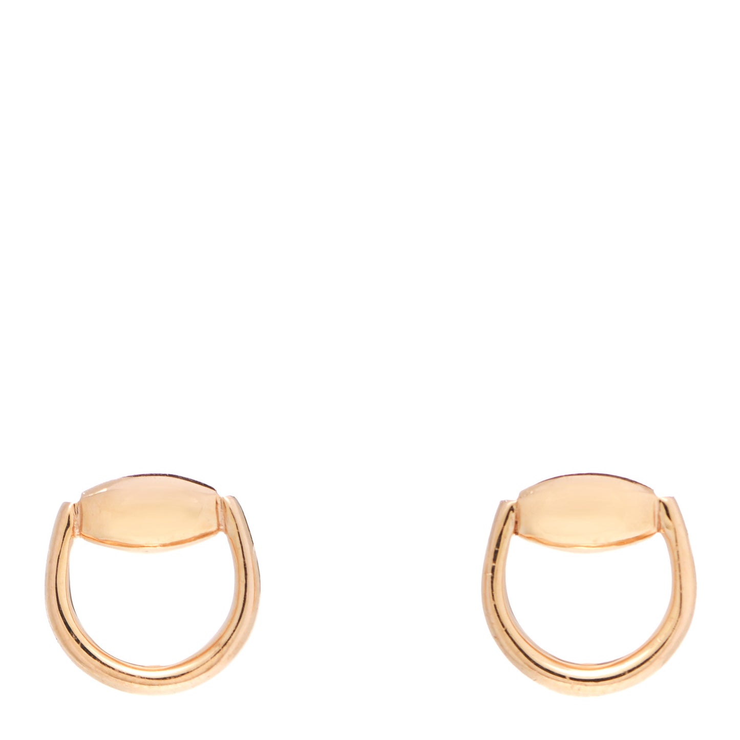 18K Rose Gold Horsebit Earrings