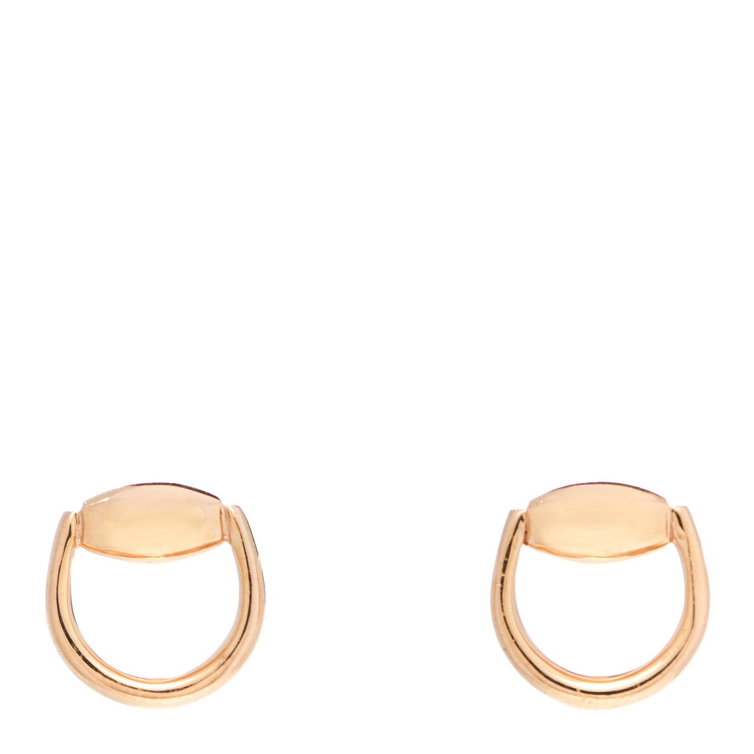 Gucci 18K Rose Gold Horsebit Earrings 1 of 5