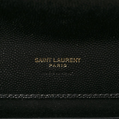 Saint Laurent Grain De Poudre Matelasse Chevron Monogram Envelope Clutch Black 7 of 9