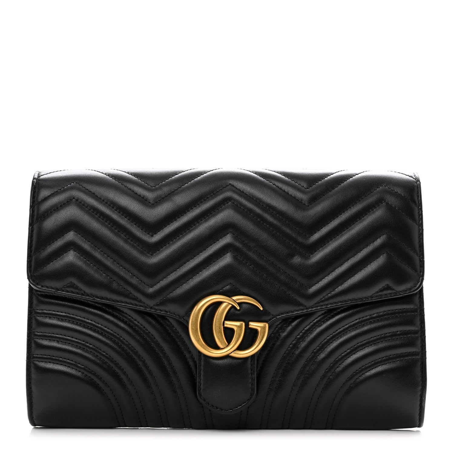 Gucci Calfskin Matelasse GG Marmont Clutch Black 1 of 7