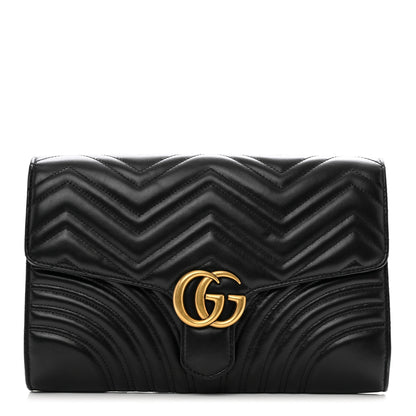 Gucci Calfskin Matelasse GG Marmont Clutch Black 1 of 7
