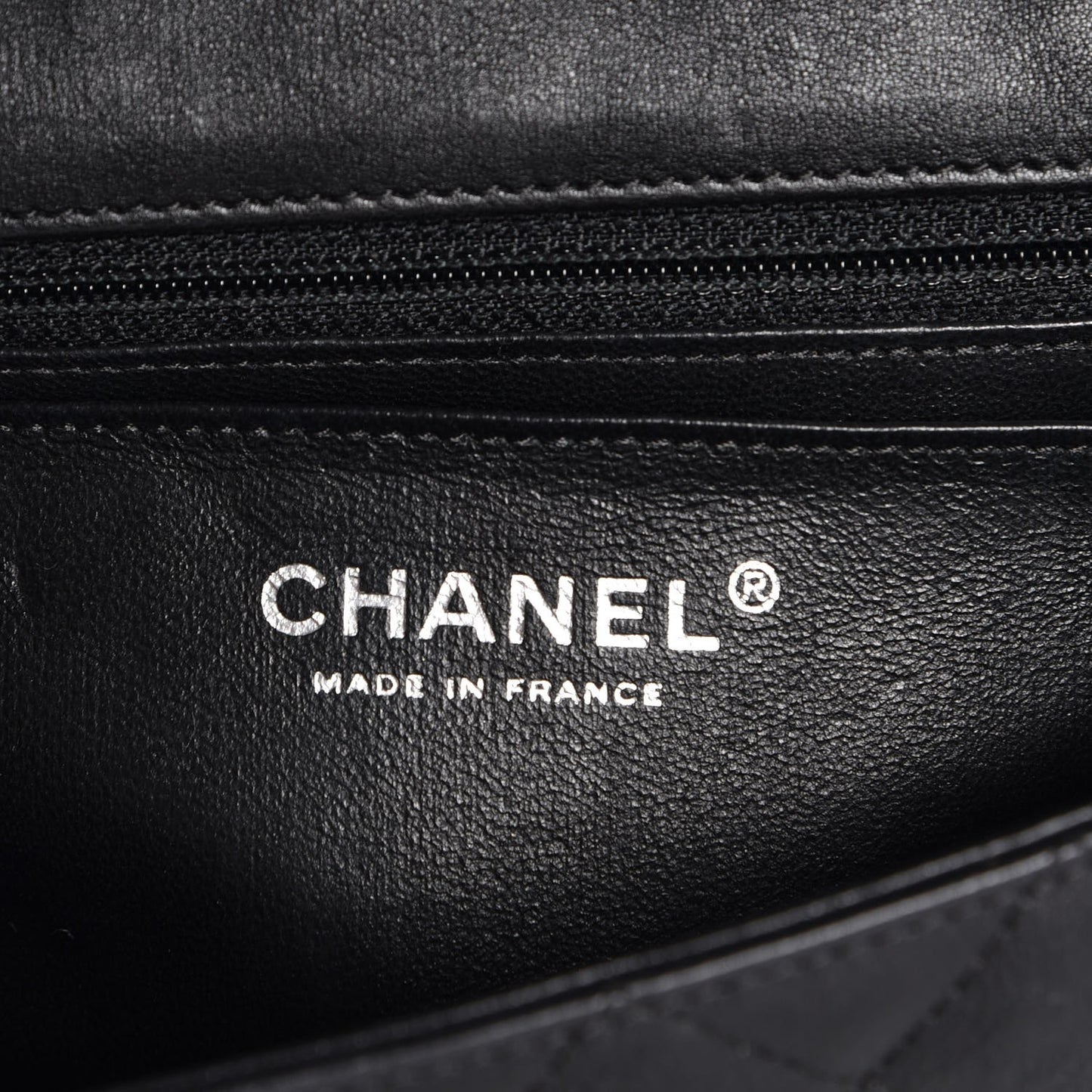 Crumpled Calfskin Quilted Mini Rectangular Flap So Black