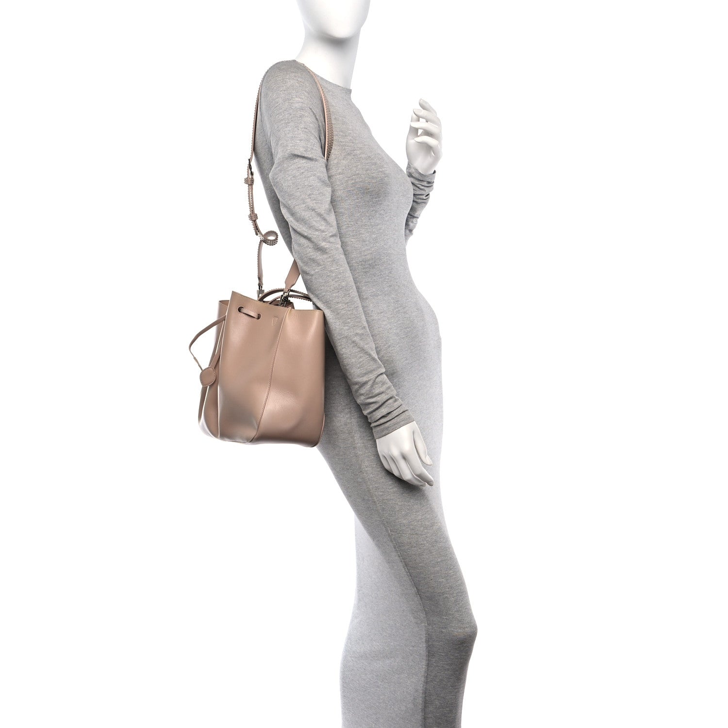 Alaia Calfskin Studded Rose-Marie 28 Bag Sable 2 of 12