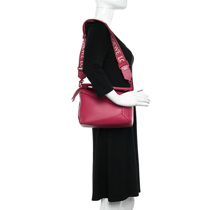 Loewe Satin Calfskin Monochrome Small Puzzle Edge Bag Ruby Red Glaze 2 of 9