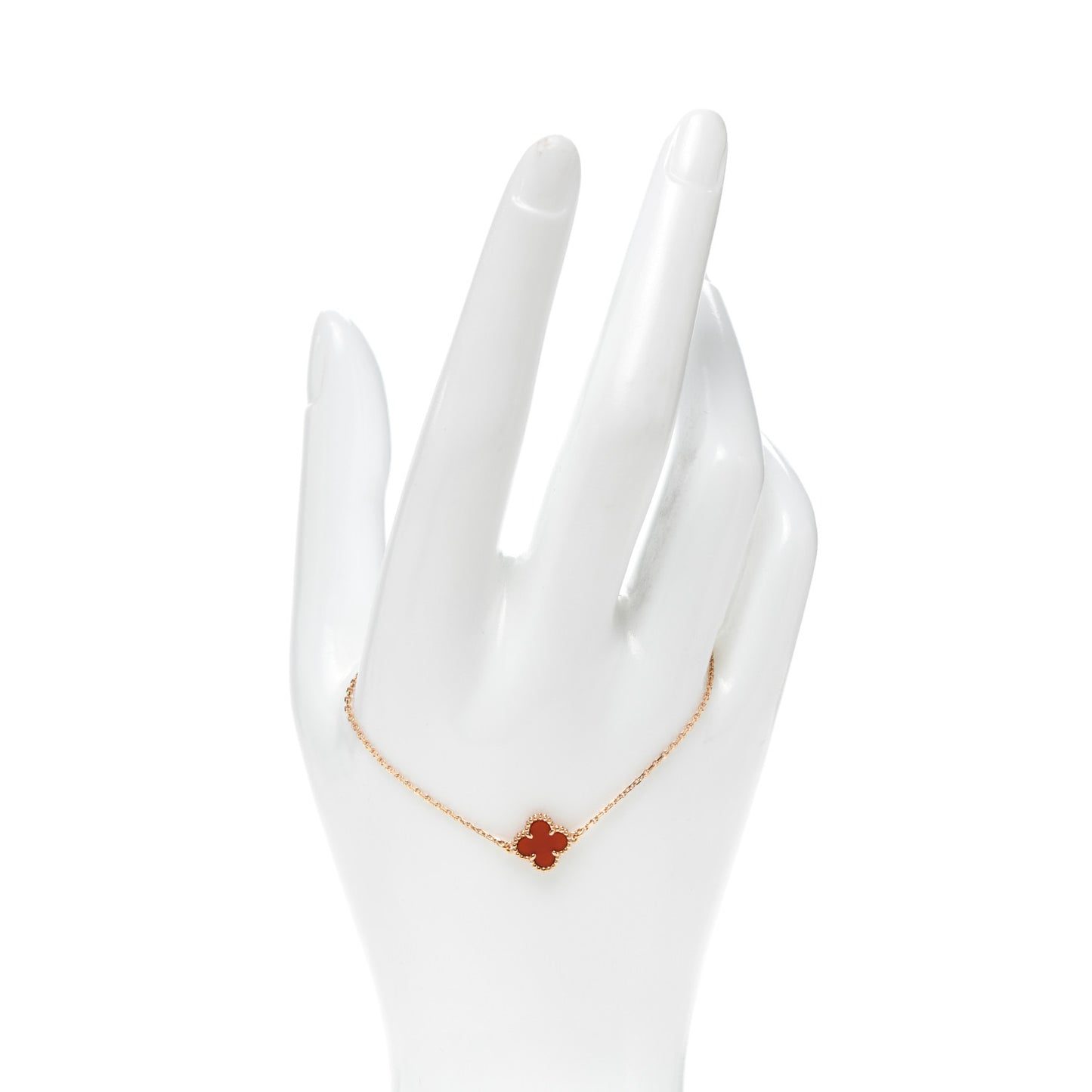 18K Rose Gold Carnelian Sweet Alhambra Bracelet