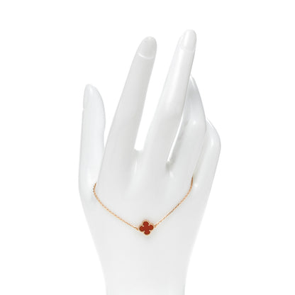Van Cleef & Arpels 18K Rose Gold Carnelian Sweet Alhambra Bracelet 2 of 7