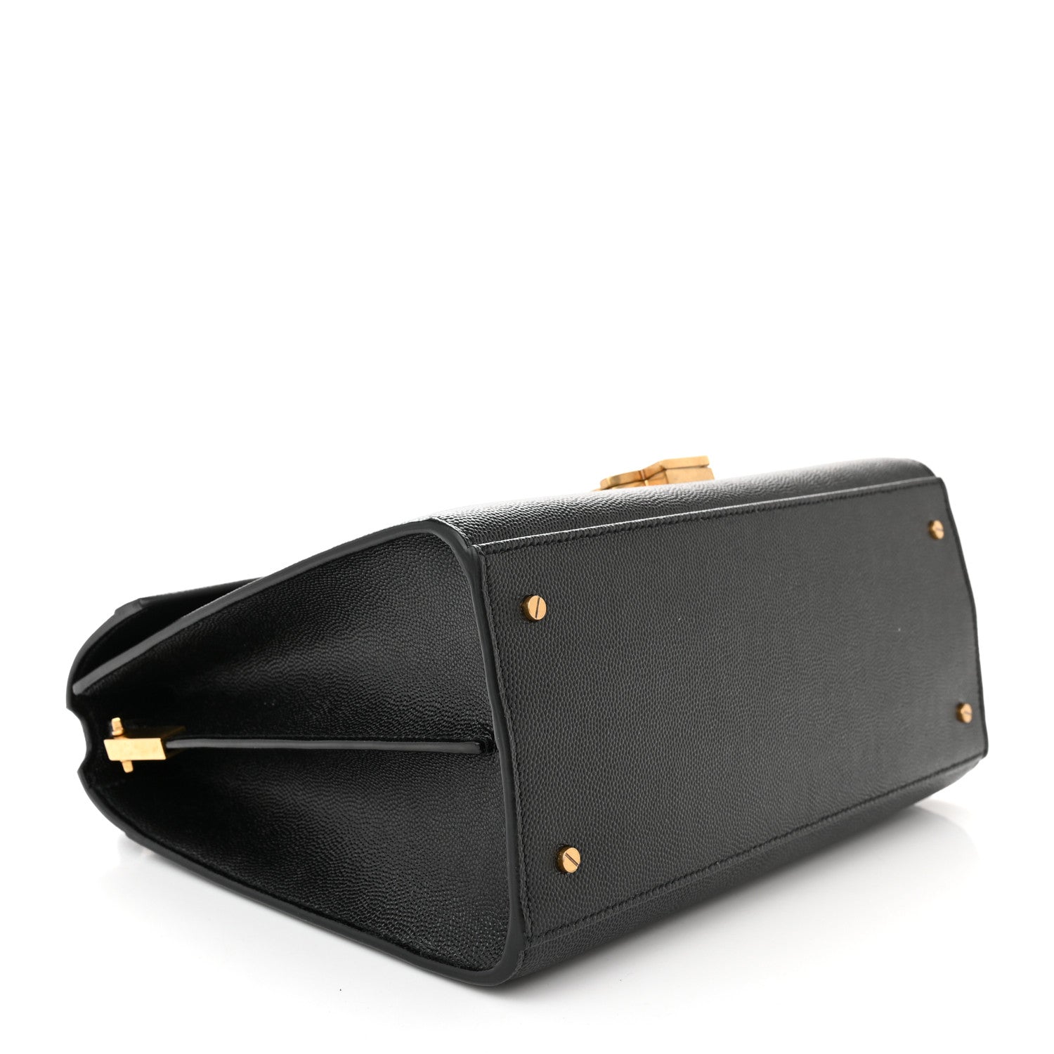 Saint Laurent Grain de Poudre Medium Classic Monogram Cassandra Top Handle Black 4 of 10