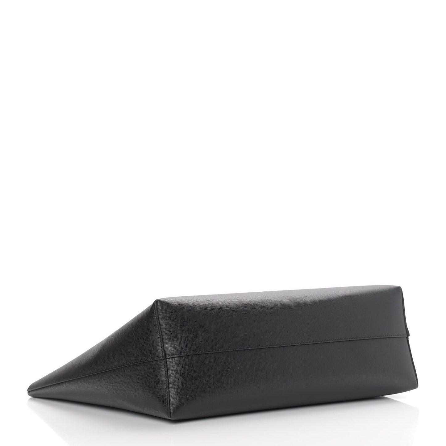 Grained Calfskin Small T Tote Black
