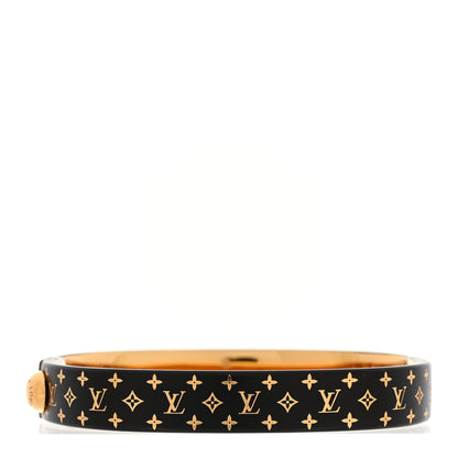Louis Vuitton Monogram Nanogram Cuff S Black Gold 1 of 7