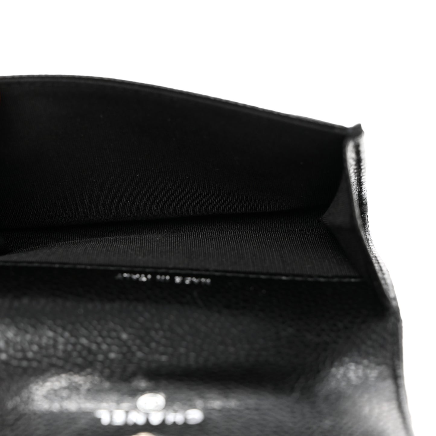 Caviar Quilted Incognito Flap Card Holder Black