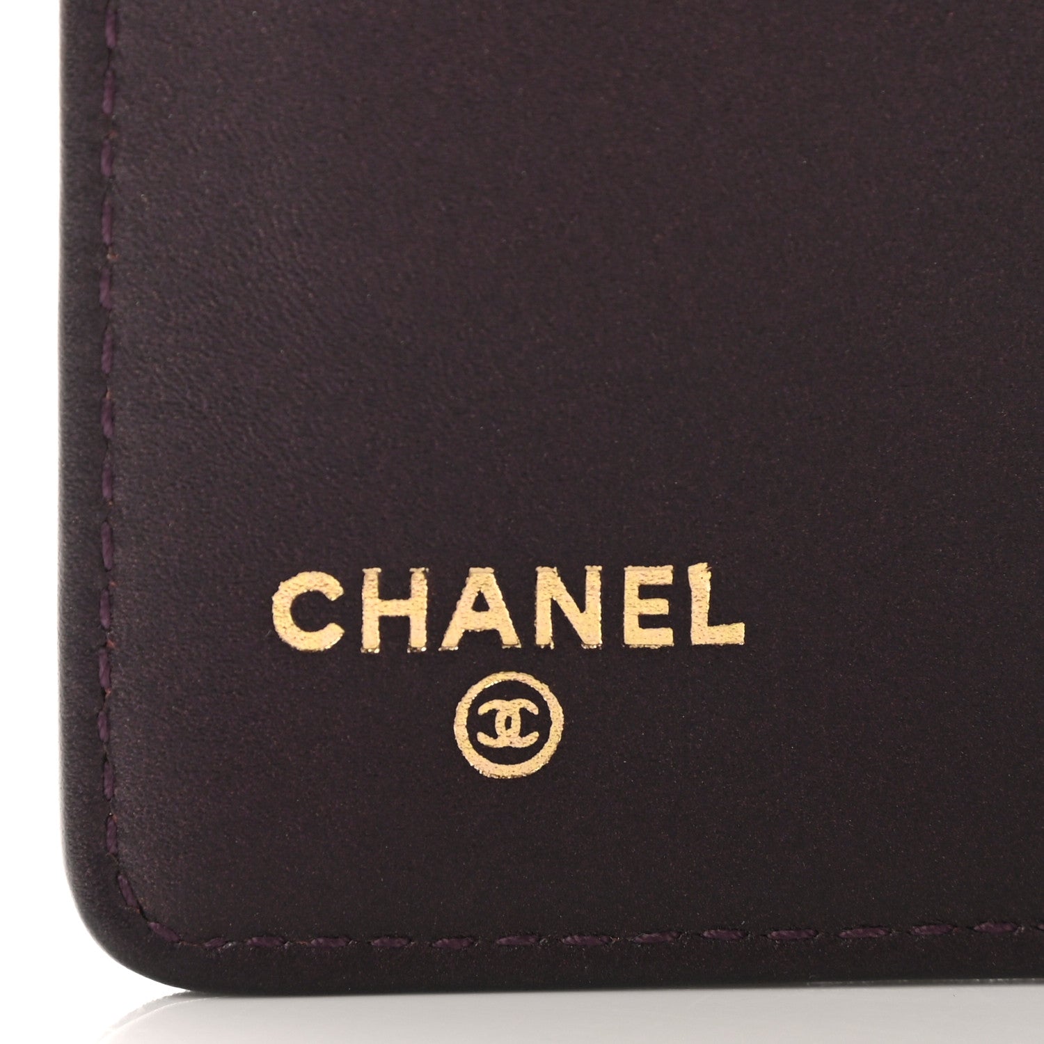 Chanel Iridescent Calfskin Quilted Tartan Button Yen Wallet Burgundy 6 of 7