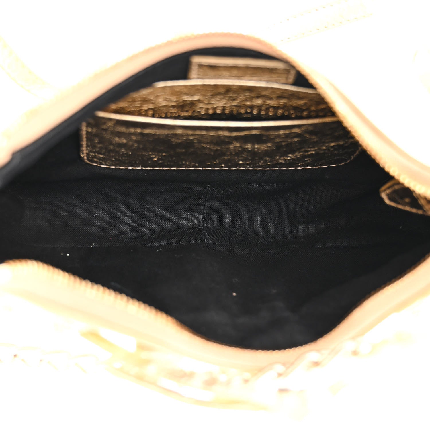 Balenciaga Metallic Arena Agneau Crystal Le Cagole Mini Purse With Chain Light Gold 5 of 11