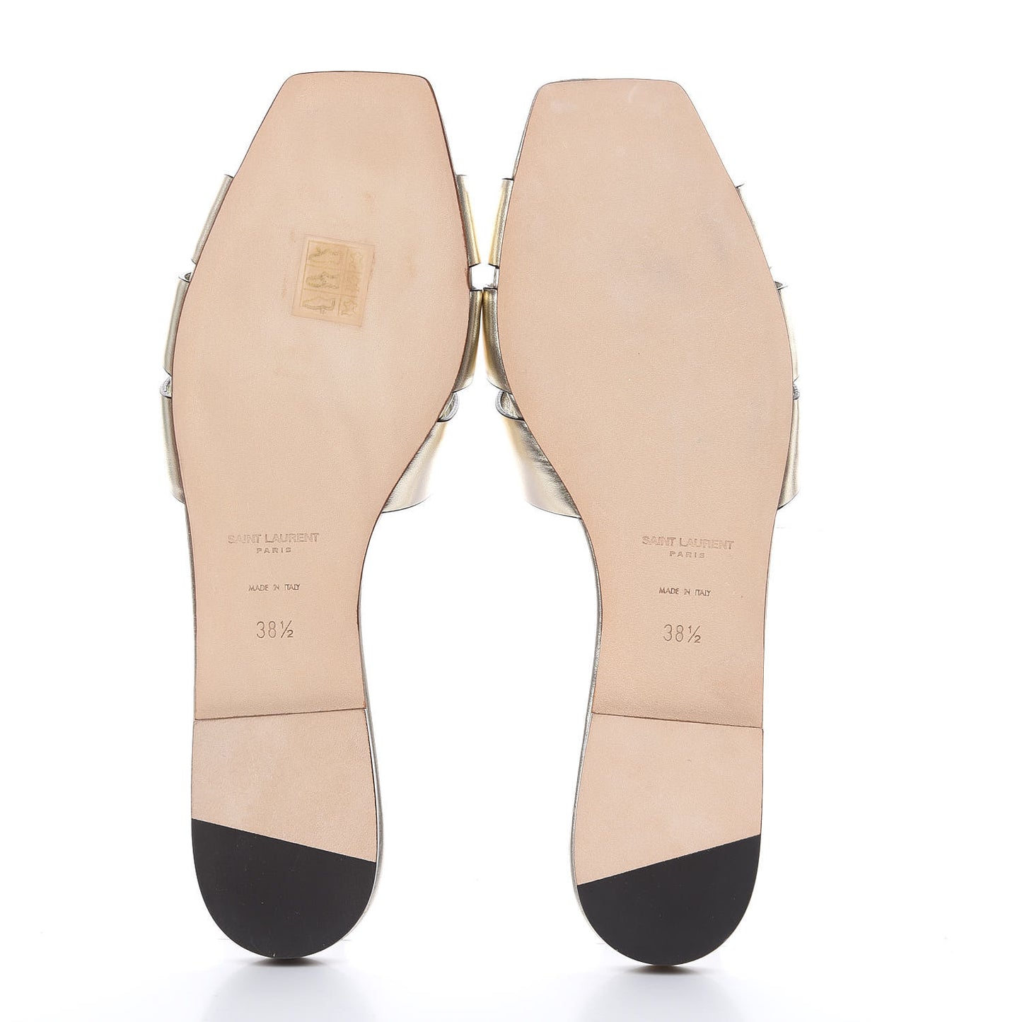 Metallic Calfskin Nu Pied 05 Slide Sandals 38.5 Platino