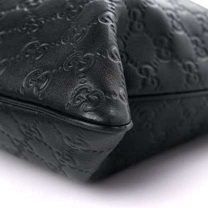 Gucci Guccissima Medium Flat Messenger Bag Black 9 of 12
