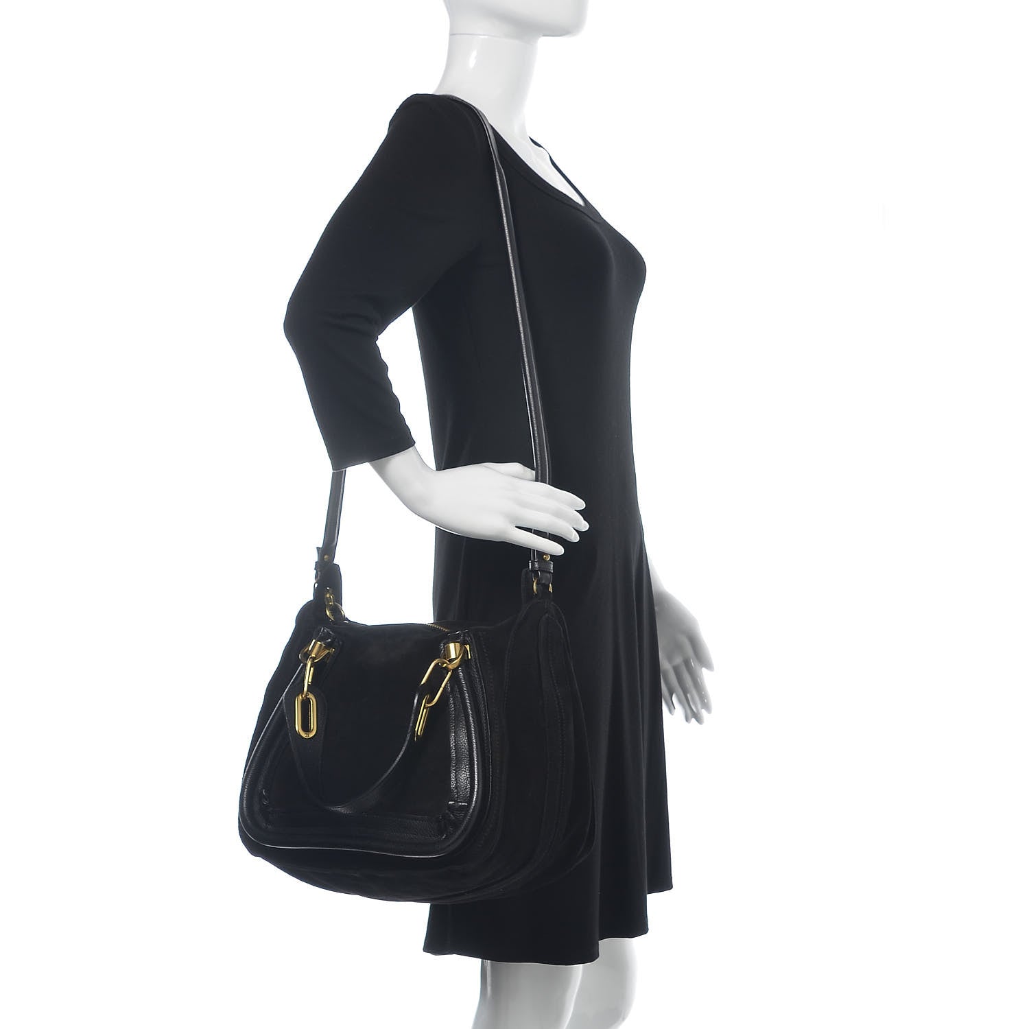 Chloe Suede Calfskin Small Paraty Black 2 of 16