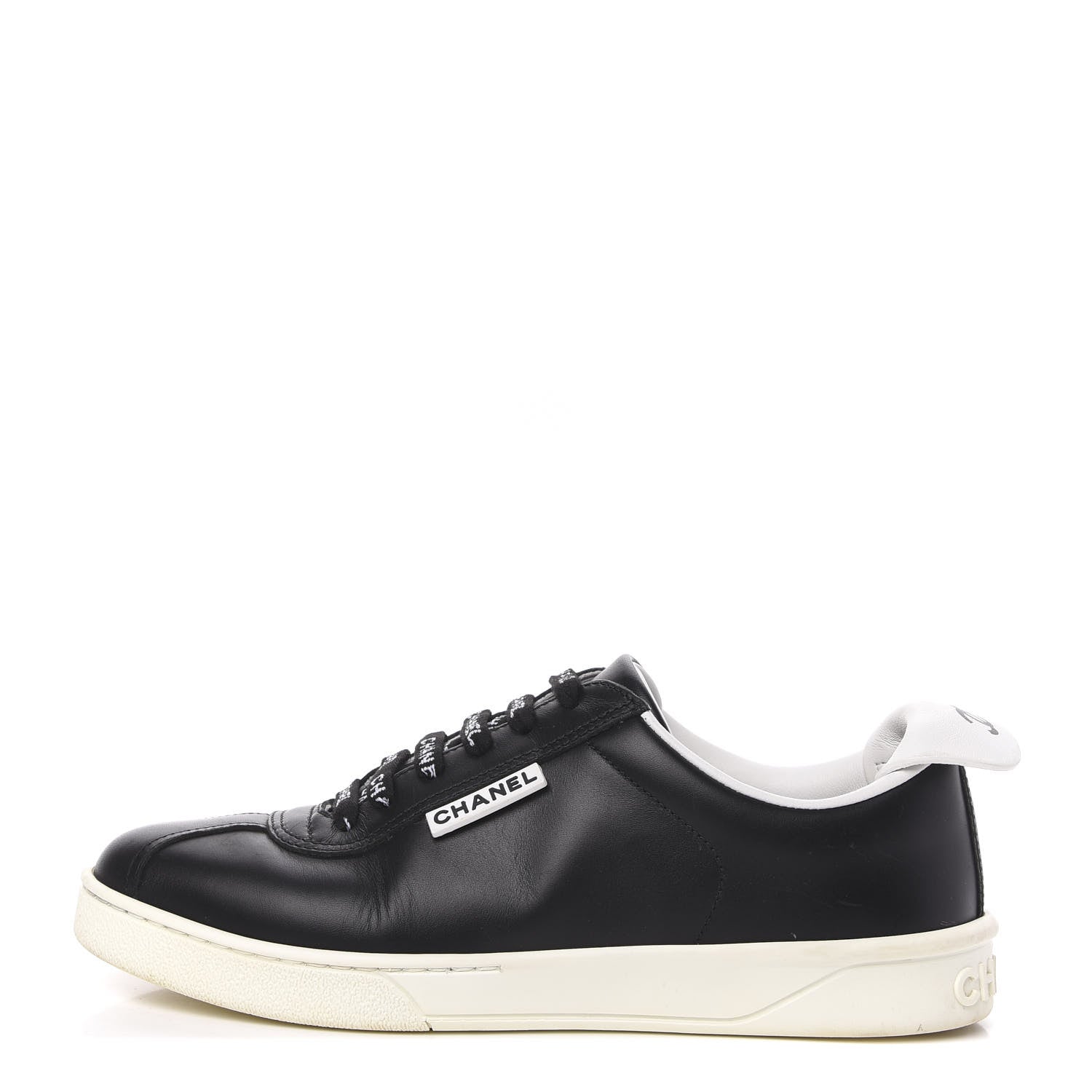 Chanel Calfskin CC Womens Sneakers 37 Black 1 of 16