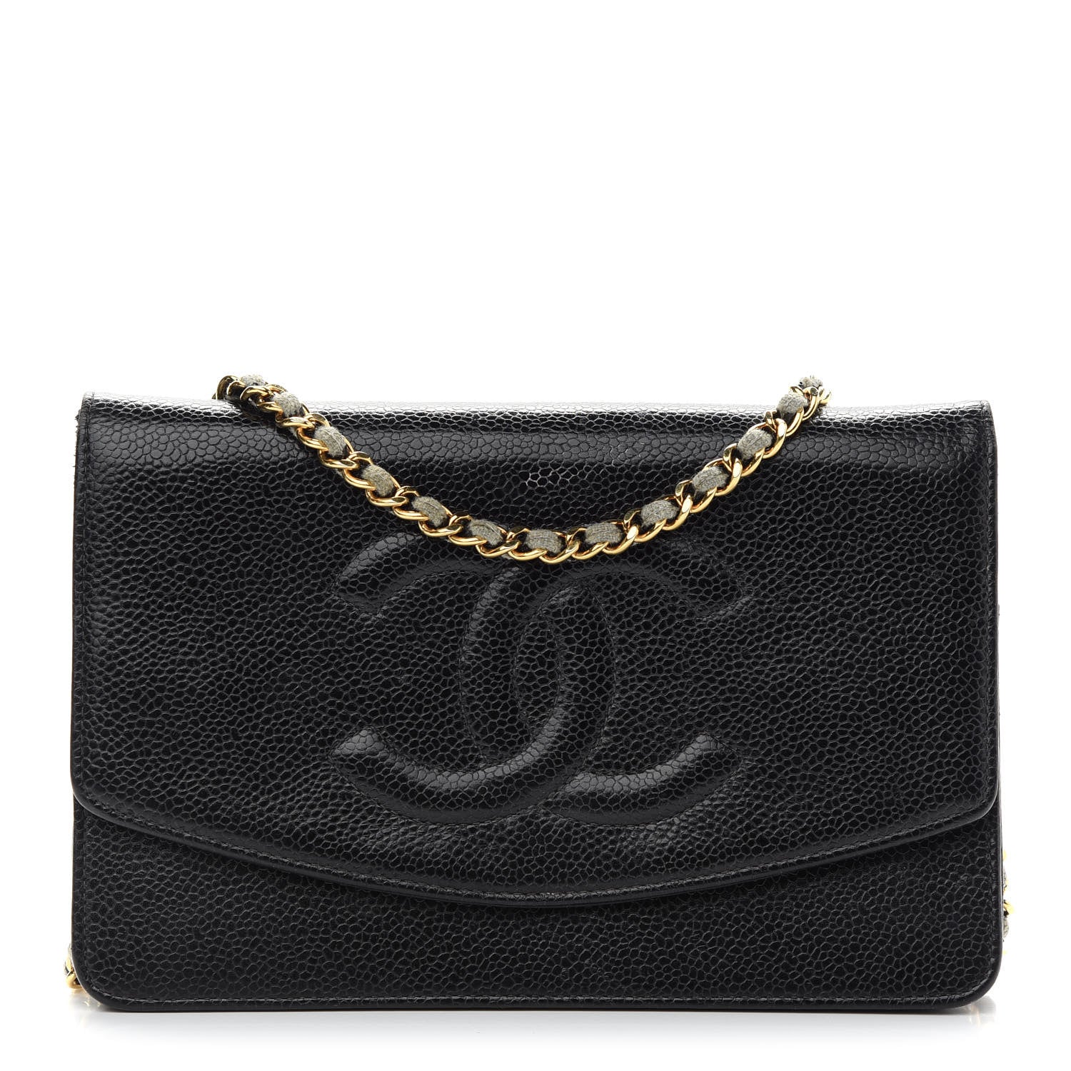 Chanel Caviar Timeless CC Wallet On Chain WOC Black 1 of 14
