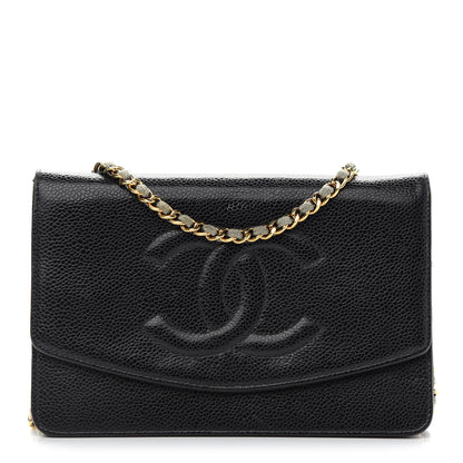Chanel Caviar Timeless CC Wallet On Chain WOC Black 1 of 14