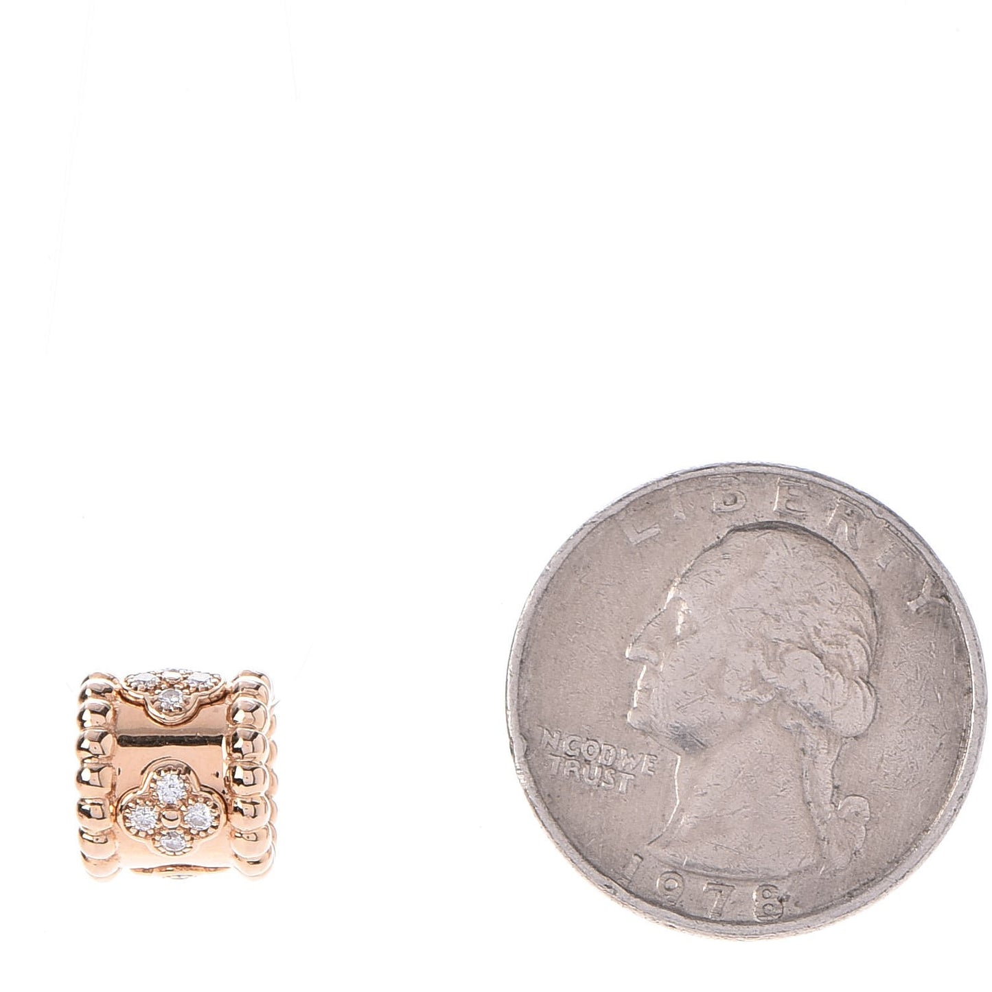 18K Rose Gold Diamond Perlee Clovers Pendant