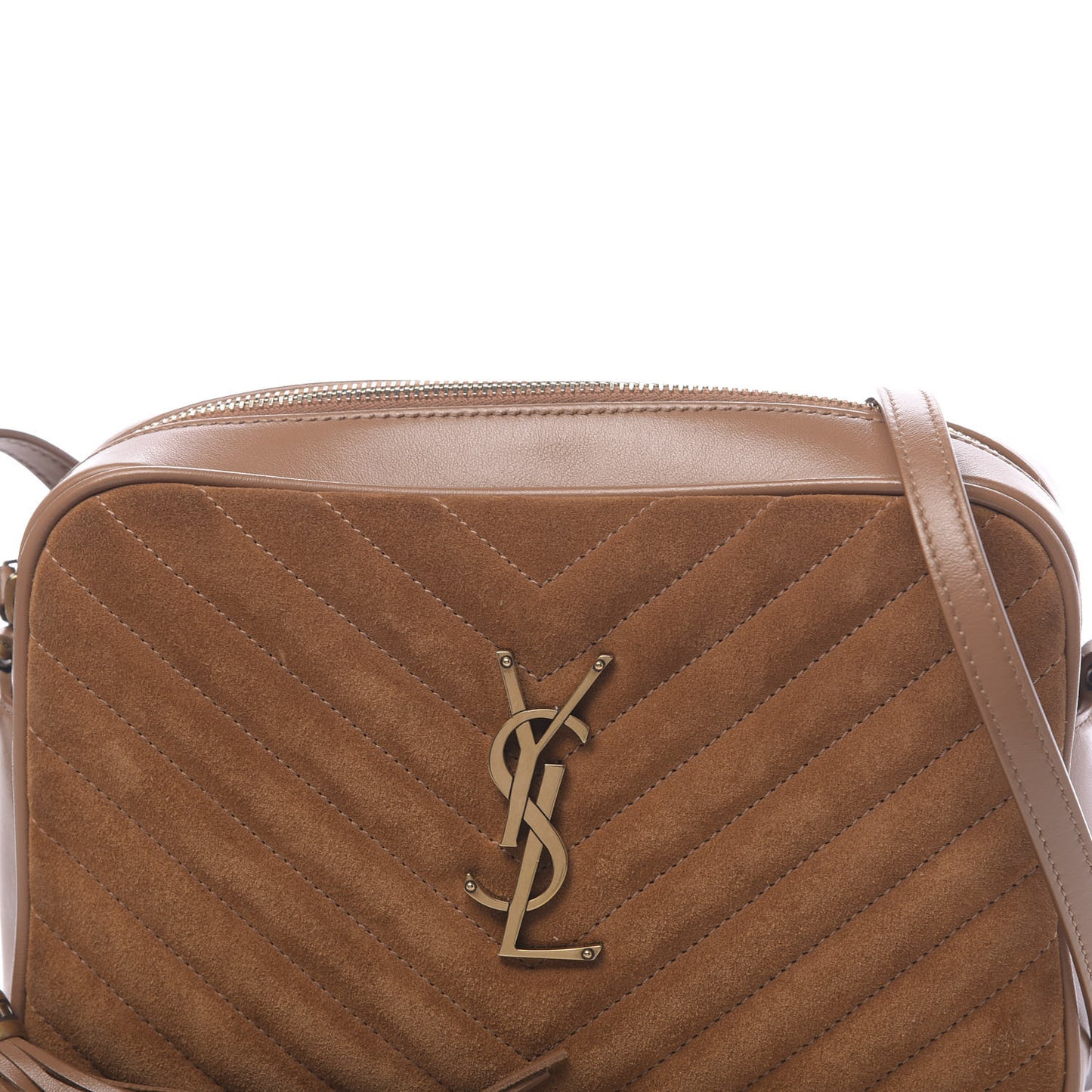 Suede Matelasse Monogram Lou Camera Bag Cinnamon