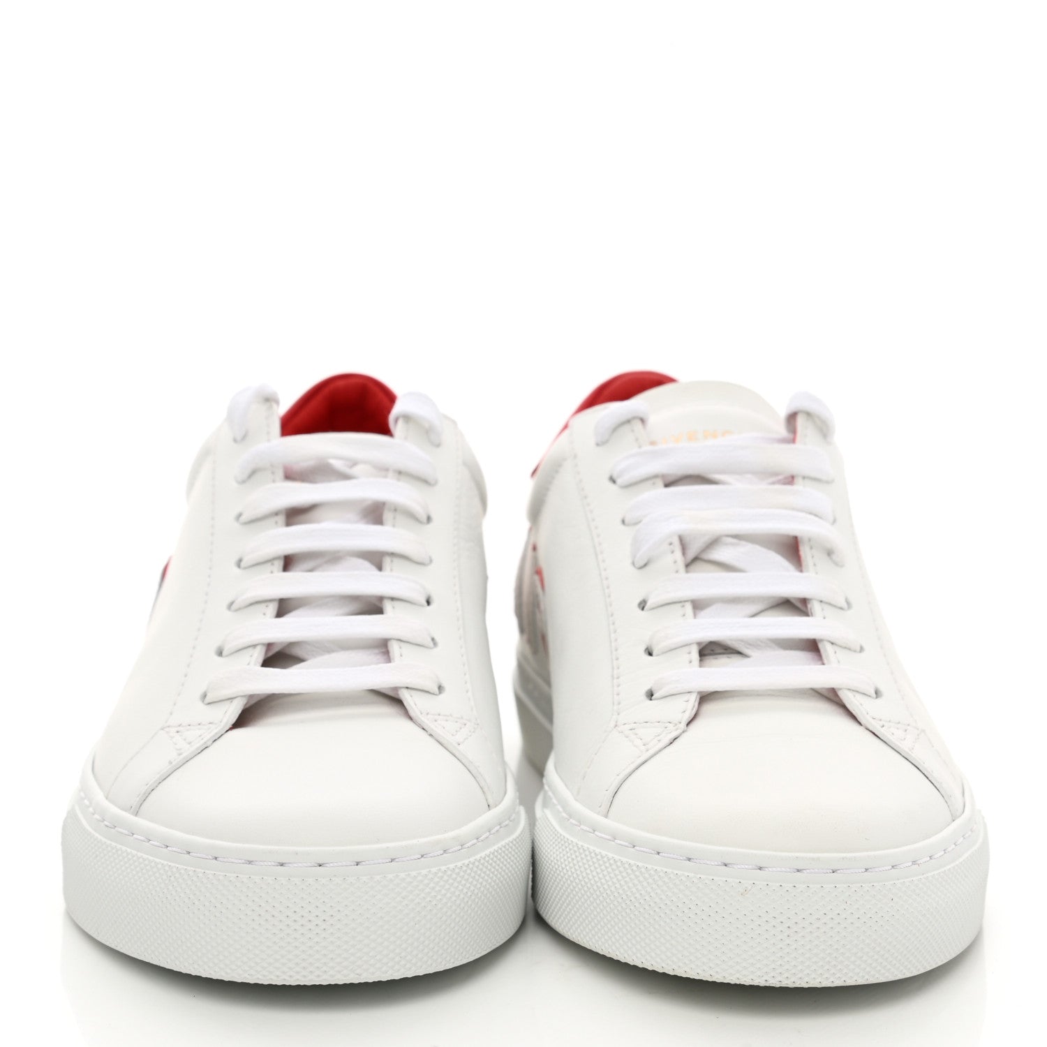 Givenchy Calfskin Reverse Logo Urban Street Sneakers 37.5 White Red 2 of 9