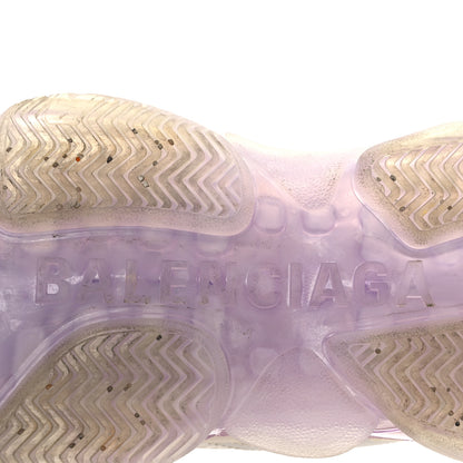 Balenciaga Fabric Mesh Clear Sole Womens Triple S Sneakers 37 Light Blue Grey Lilac White 8 of 13