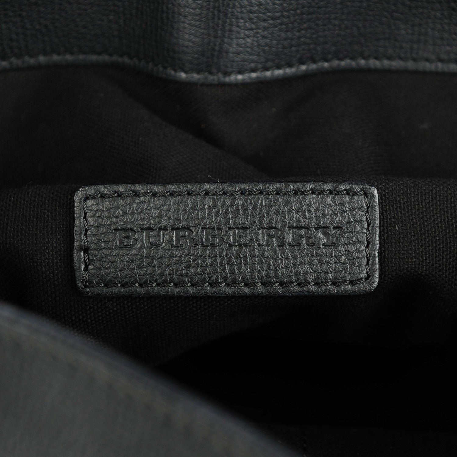 Burberry Grainy Calfskin House Check Medium Sycamore Hobo Black 6 of 8