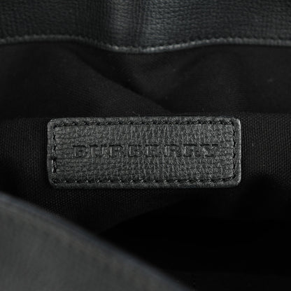 Burberry Grainy Calfskin House Check Medium Sycamore Hobo Black 6 of 8