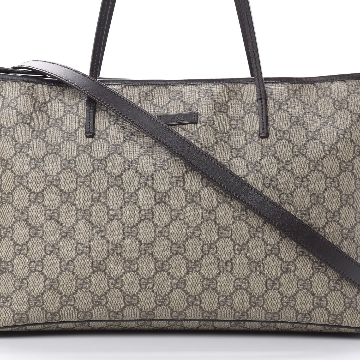 Gucci GG Supreme Monogram Medium Zippered Tote Dark Brown 8 of 13