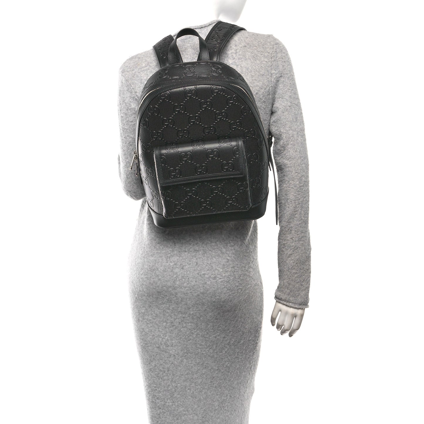 Calfskin GG Tennis Embossed Backpack Black