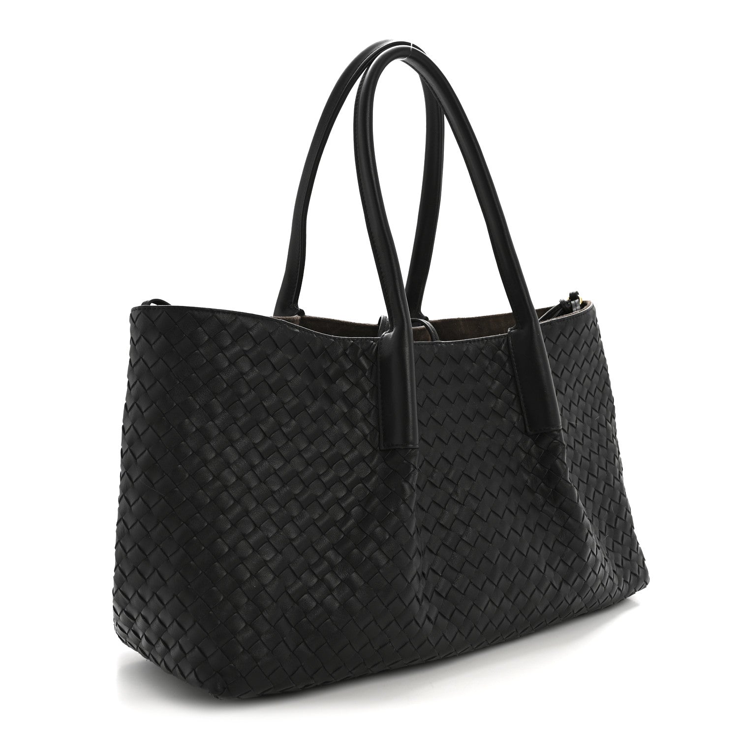 Bottega Veneta Calfskin Intrecciato Pinacoteca Reversible Tote Black Fondant 4 of 11