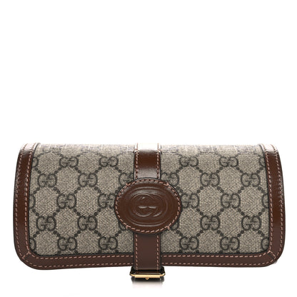Gucci GG Supreme Monogram Calfskin Watch Travel Case Beige Ebony Brown Sugar 1 of 10