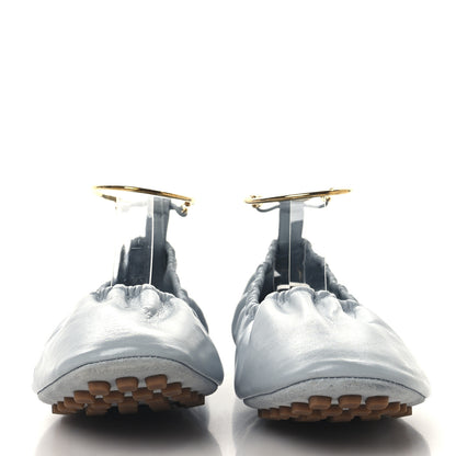 Fendi Vitello Filo Ballerina Flats 37.5 Blue 3 of 8