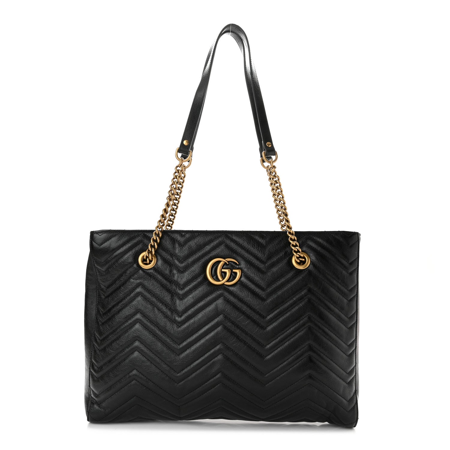 Gucci Vintage Calfskin Matelasse Medium GG Marmont Slim Tote Black 1 of 10