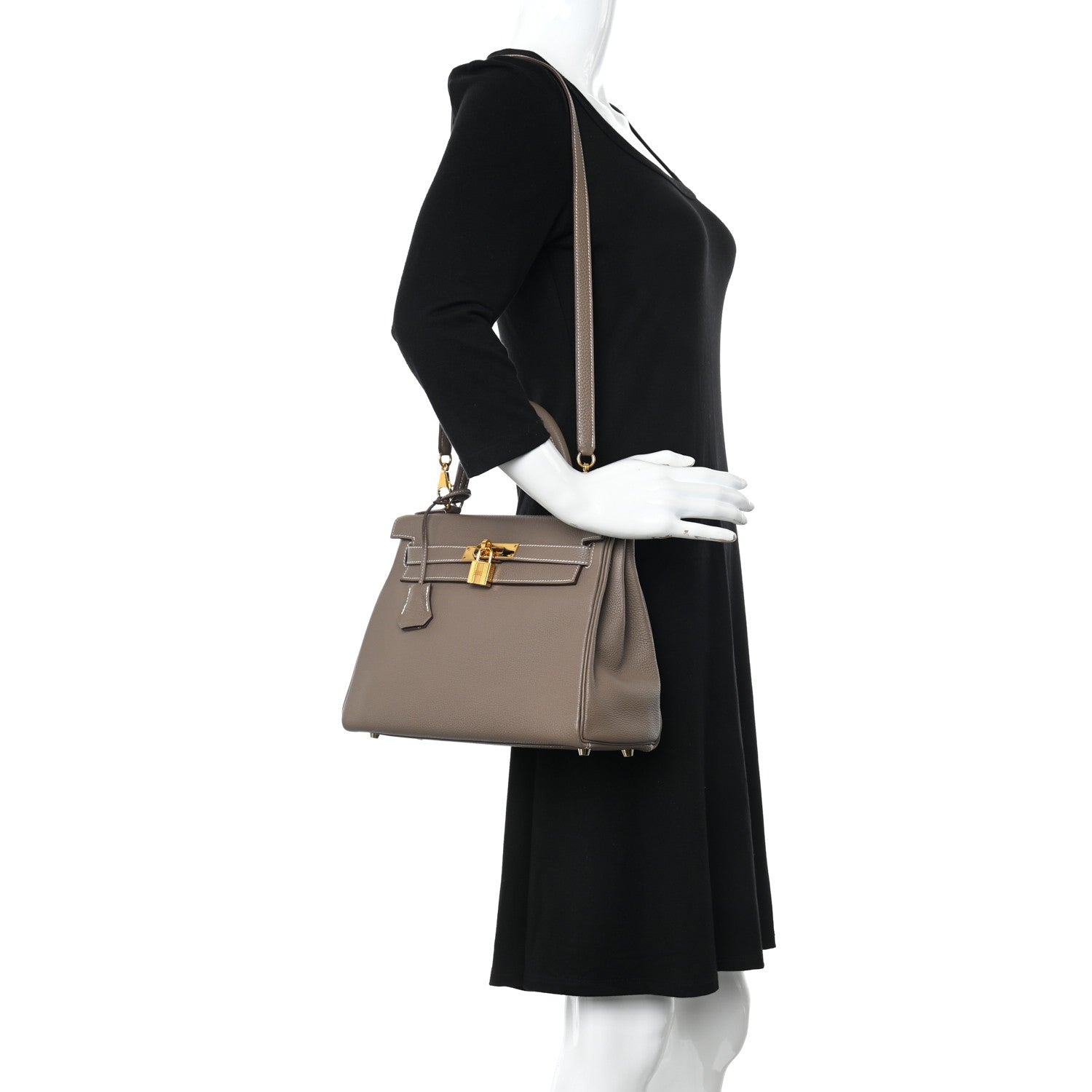Hermes Togo Kelly Retourne 28 Etoupe 2 of 11