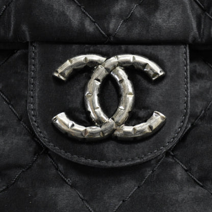 Chanel Satin Quilted XL Flap Black 1 of 2