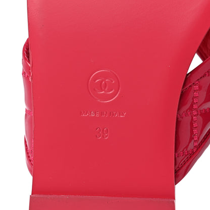 Chanel Patent Quilted CC Thong Sandals 39 Pink 7 of 10