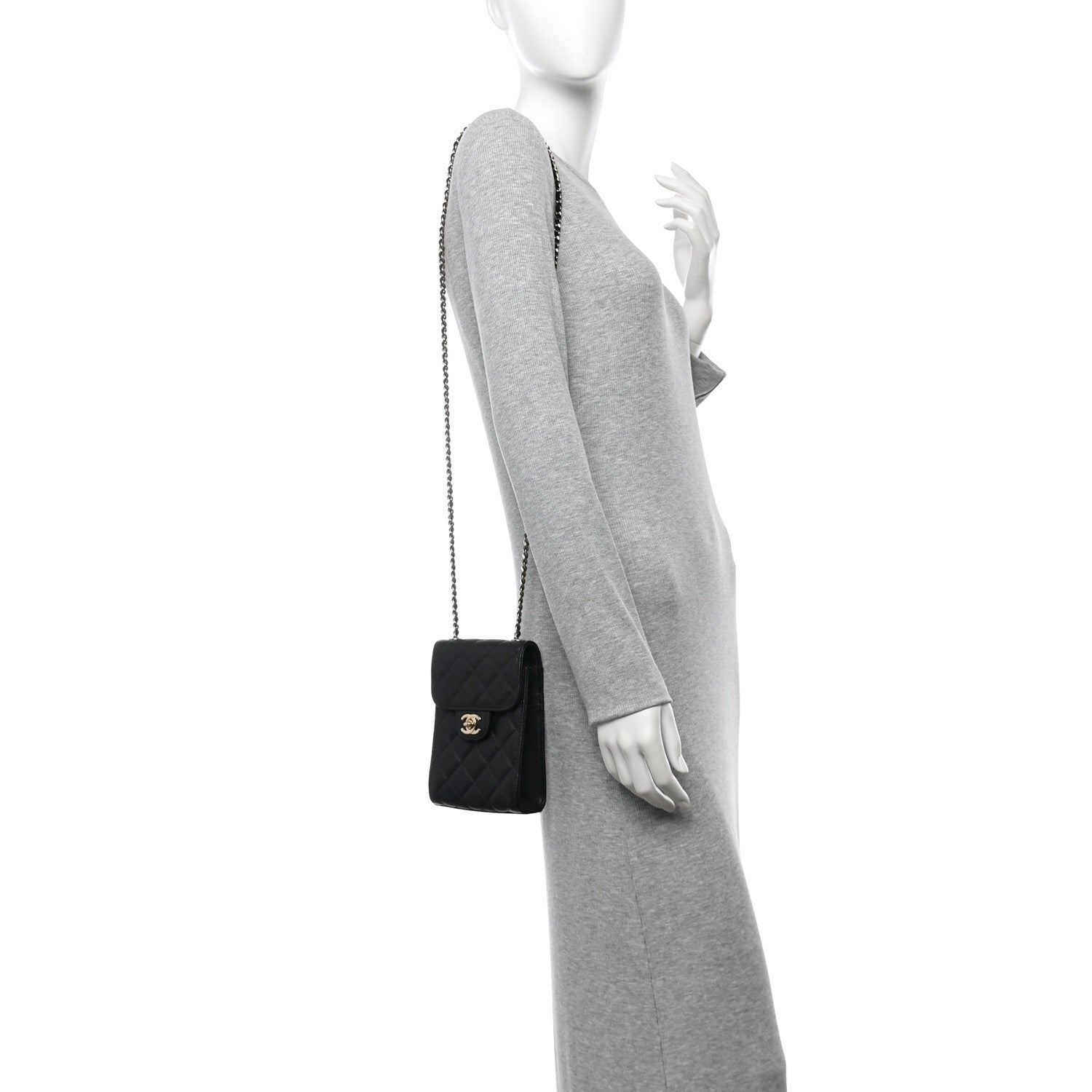 Chanel Caviar Quilted Classic Phone Holder Black 2 of 16