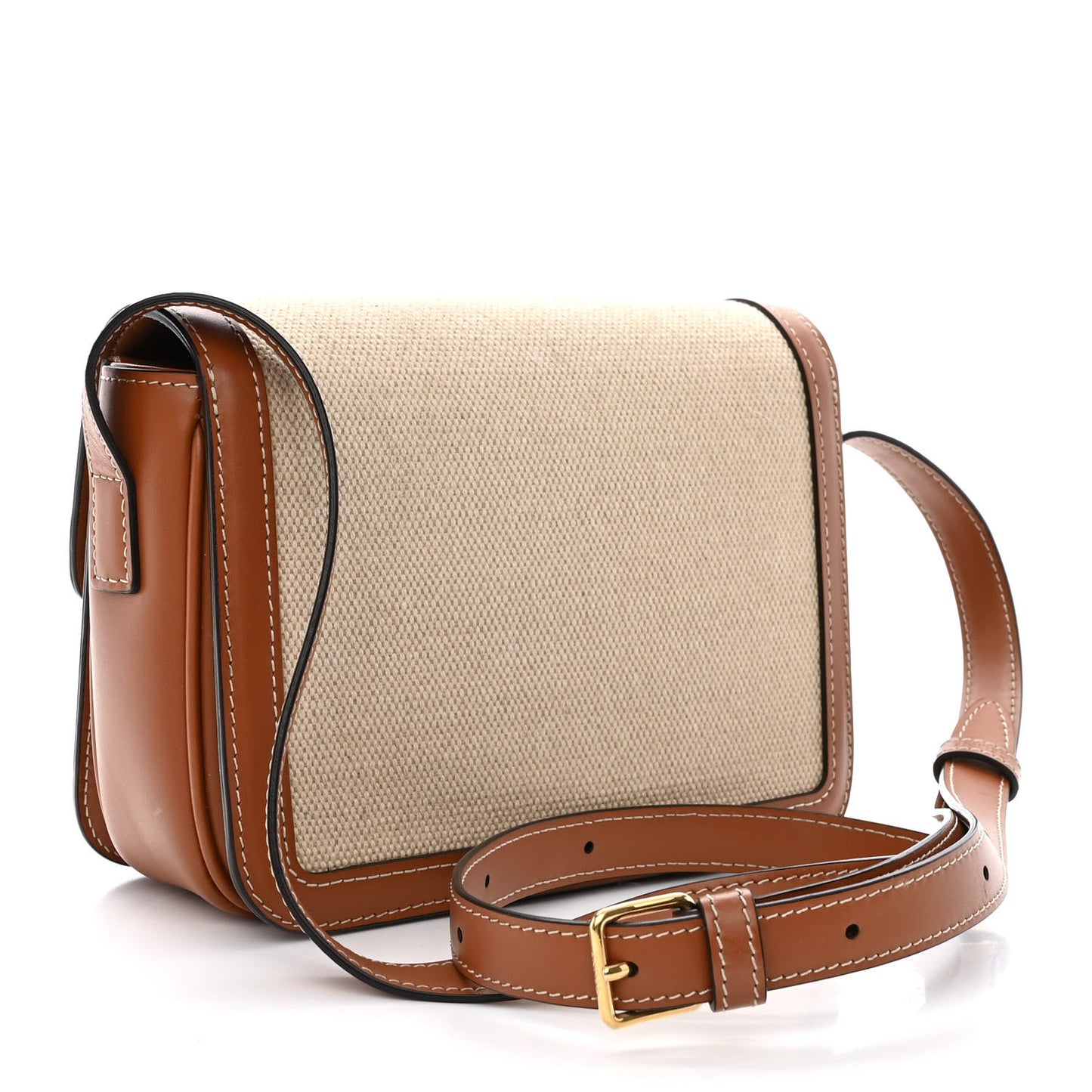 Textile Natural Calfskin Teen Triomphe Tan White