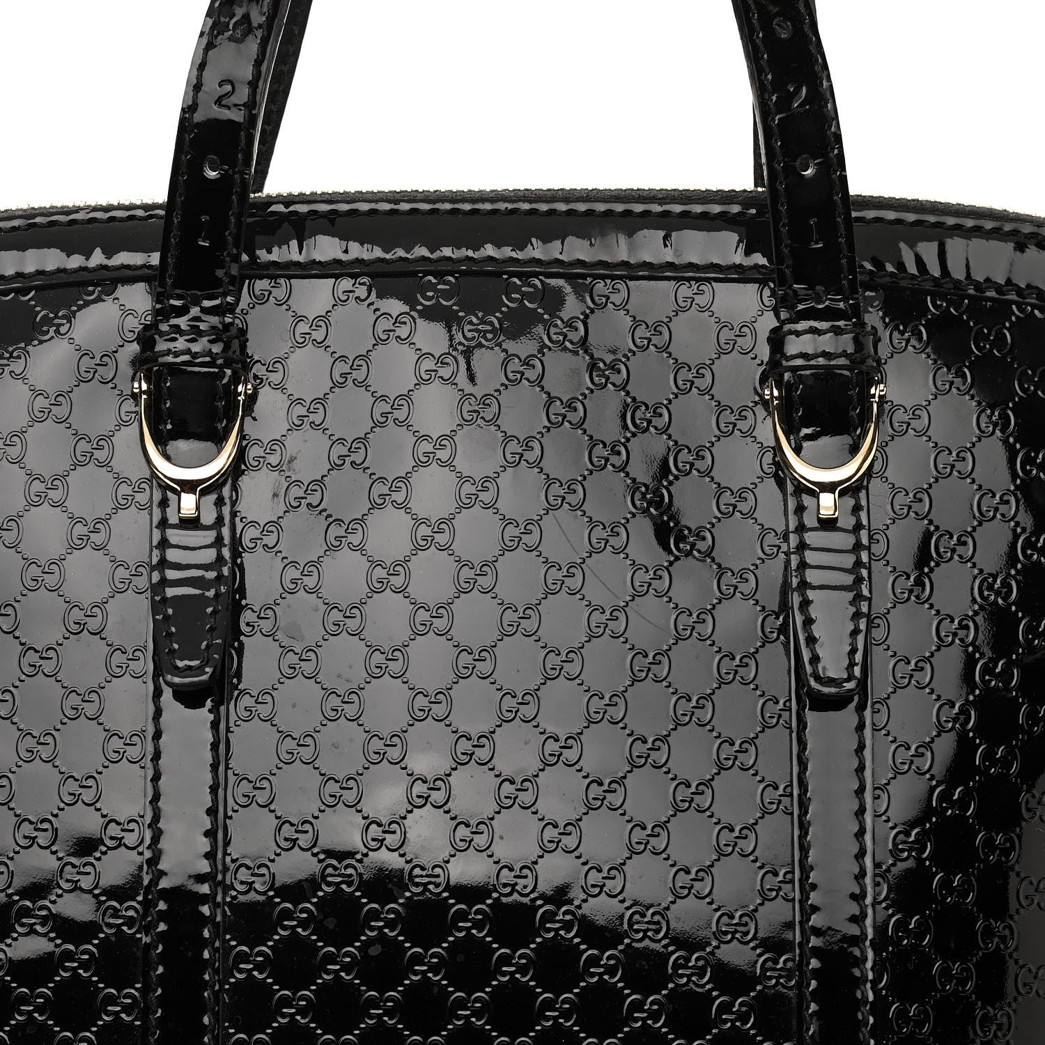 Gucci Patent Microguccissima Large Nice Top Handle Dome Bag Black 9 of 15