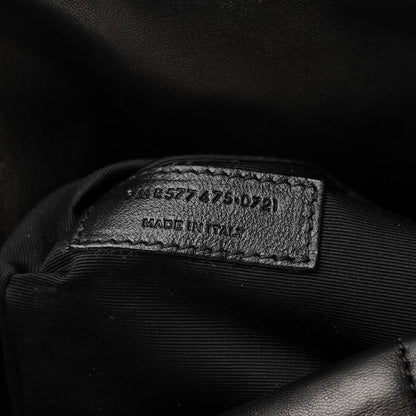 Saint Laurent Lambskin Quilted Medium Loulou Puffer Monogram Chain Satchel Black 8 of 13