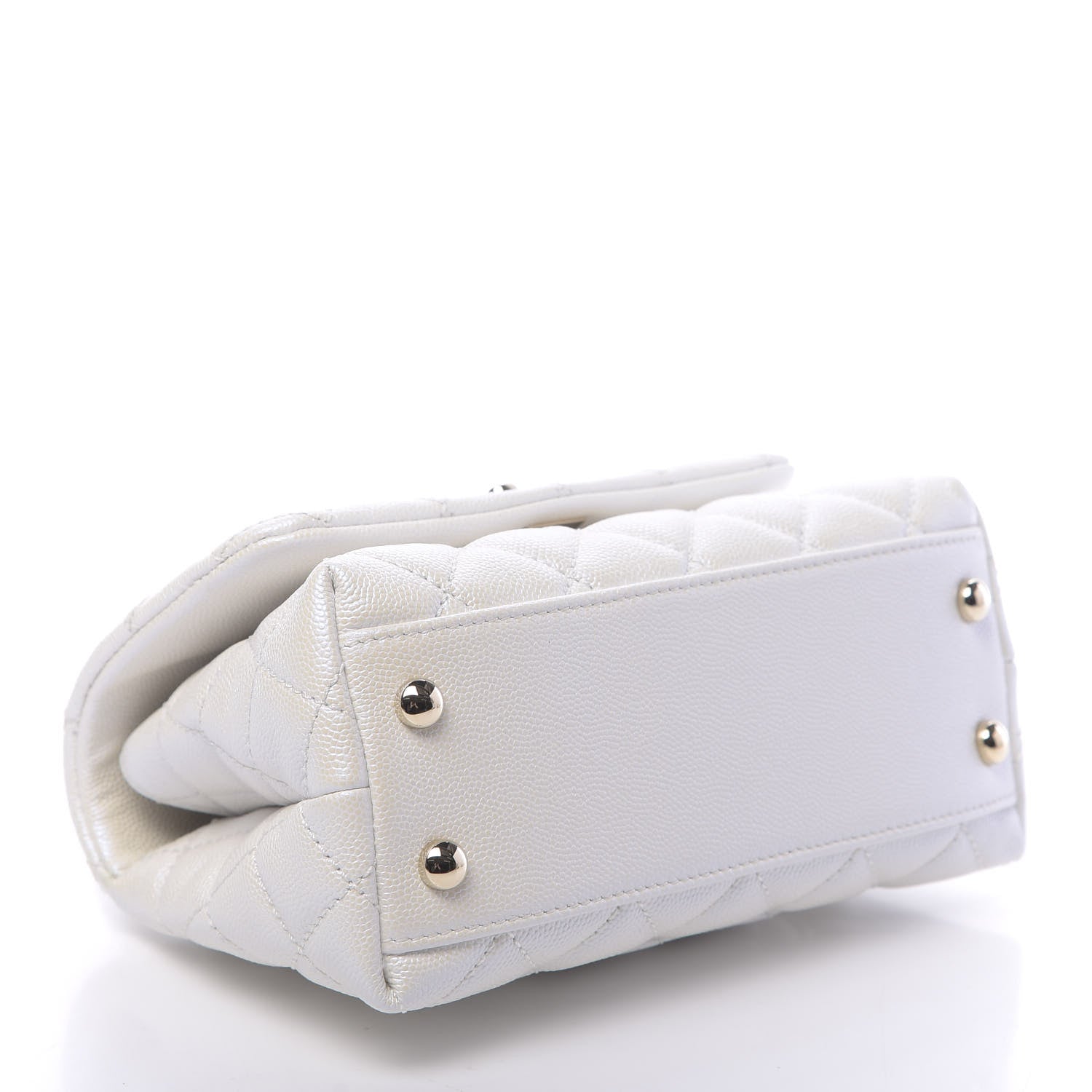 Chanel Iridescent Caviar Quilted Extra Mini Coco Handle Flap Ivory 4 of 11