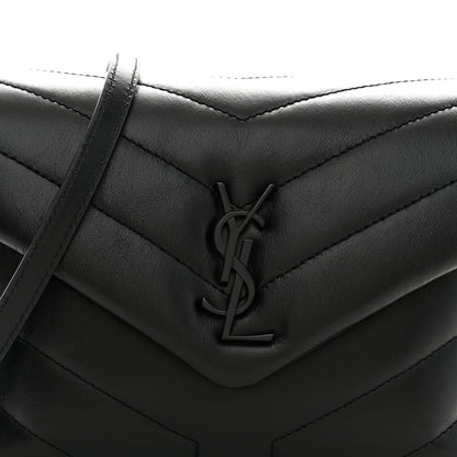 Saint Laurent Calfskin Y Quilted Monogram Monochrome Toy Loulou Crossbody Bag Black 8 of 11