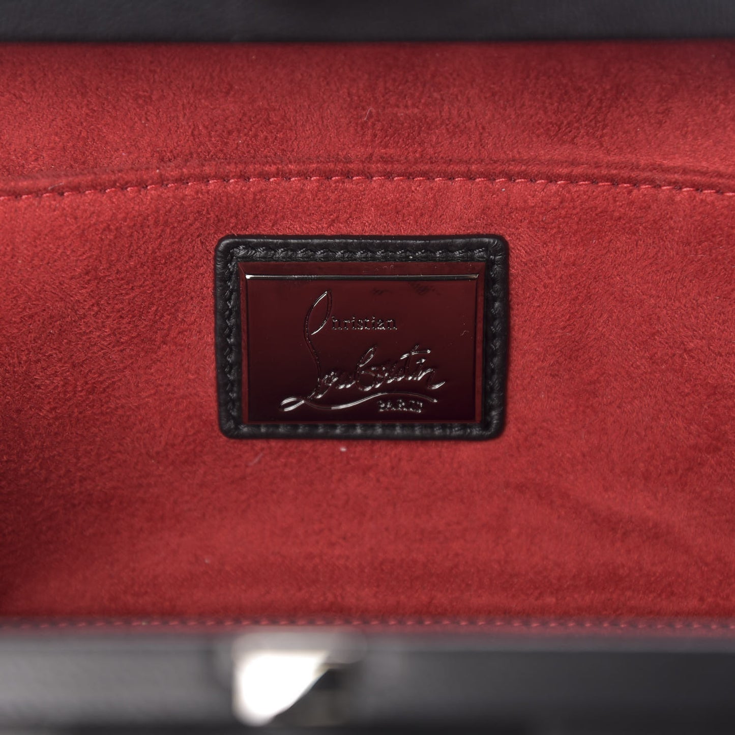 Calfskin Spikes Grandotto Clutch Black Red