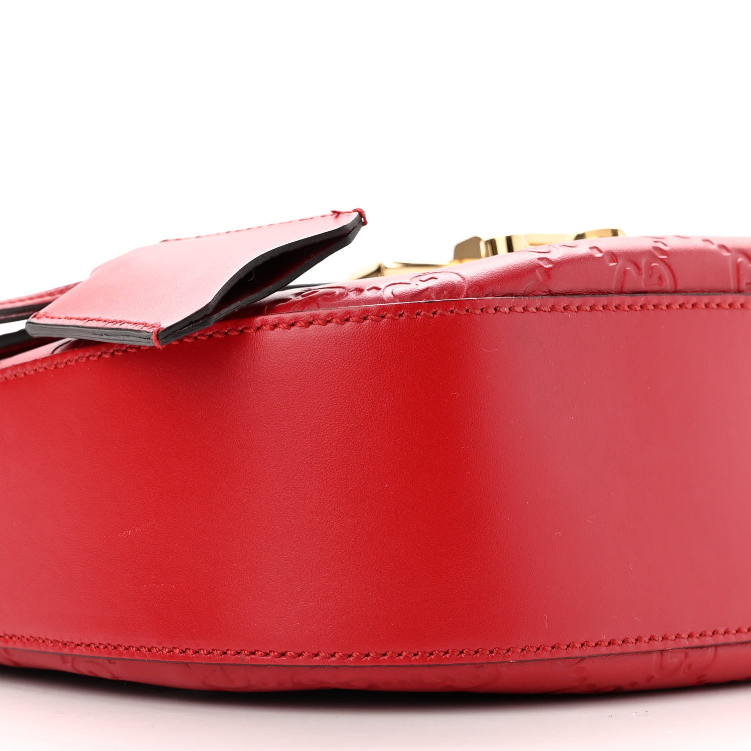 Gucci Guccissima Web Medium Padlock Messenger Shoulder Bag Hibiscus Red 9 of 14